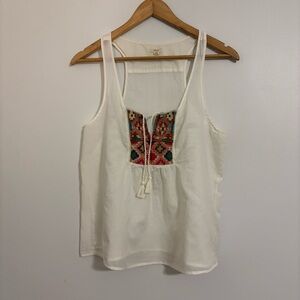 Aerie Embroidered Boho Tank Top - Size Large